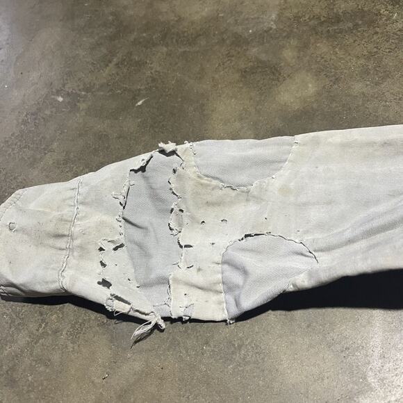 Vintage 50s Red Ram Grey Canvas Distressed Workwear Shirt - Picture 4 of 5